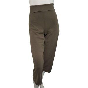 Athleta Yoga Capris Wide Leg Foldable Waistband Sz Medium  Brown